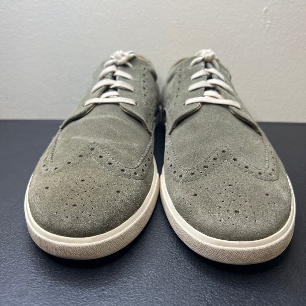 Cole Haan Men’s Suede Wingtip Sneakers Gray Casual Lace Up Shoes 🌹